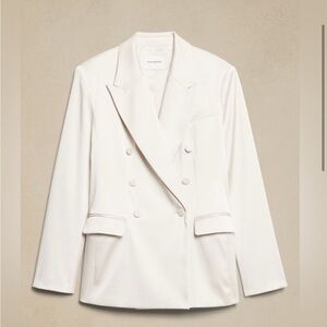 Banana Republic Cream Double-Breasted Blazer